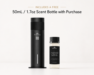 Venice Ultimate black diffuser shown with a free 50ml scent oil bottle included
