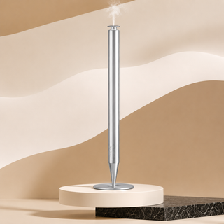 Silver Venice Lux diffuser displayed on a podium, styled product view