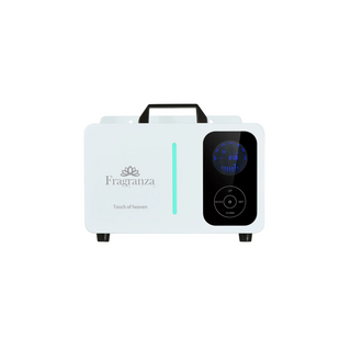 Roma Wi-Fi scent diffuser in white, front view with control display